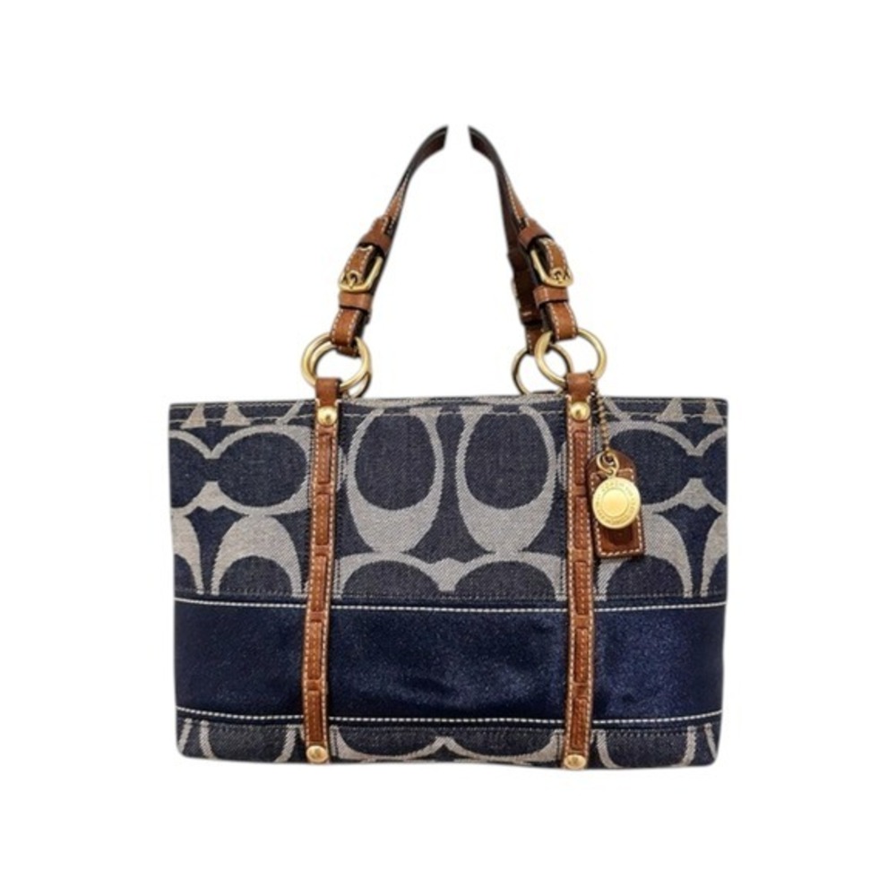 Coach Legacy Signature Denim Heritage Stripe Mini Tote Bag 11178